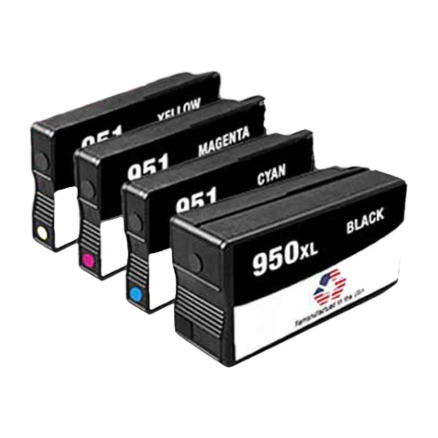 JIT Brand for HP 950XL 1 Black / 951XL 3 Color 4-pack Remanufactured in the USA Ink Cartridges