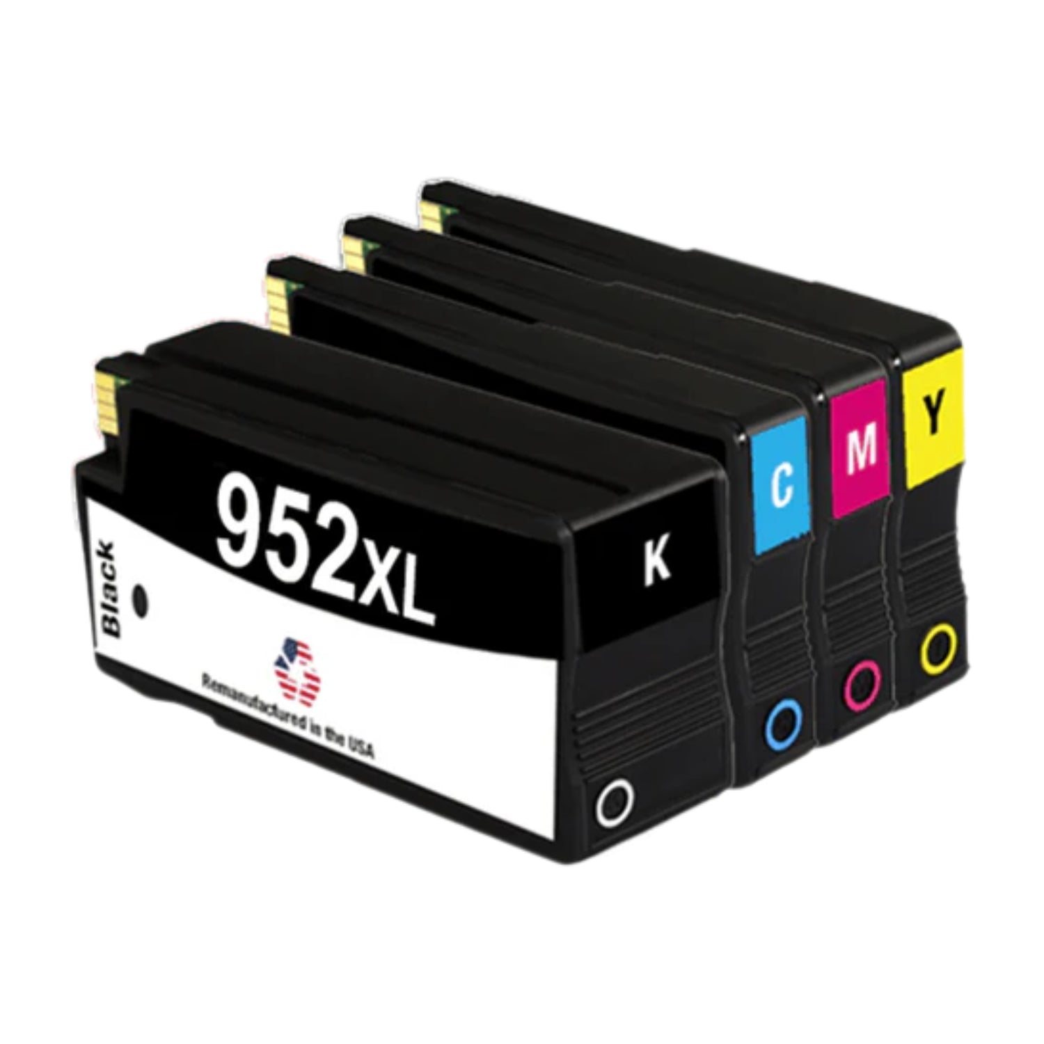 JIT Brand for HP 952XL 1 Black / 3 Color 4-pack Remanufactured in the USA Ink Cartridges