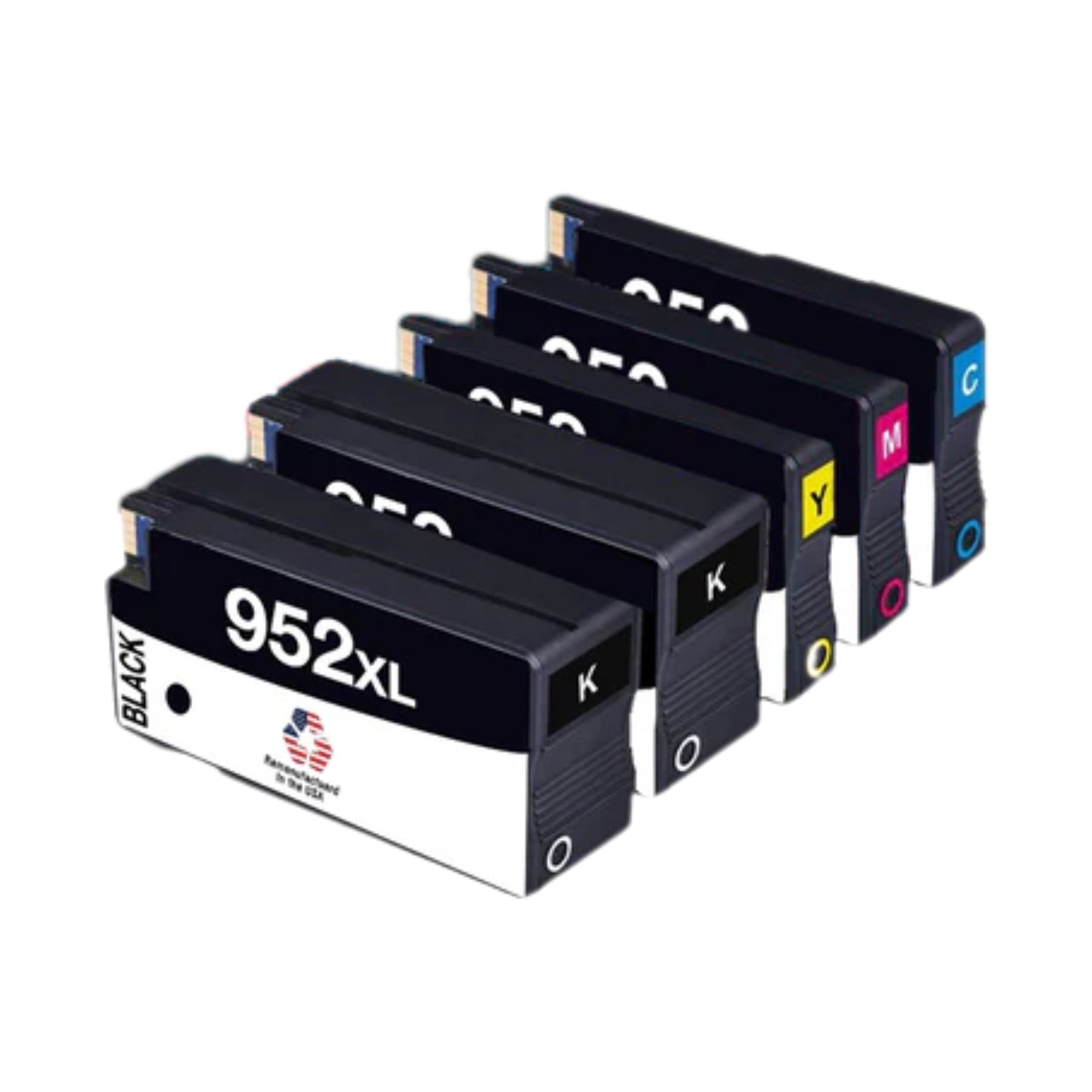 JIT Brand for HP 952XL 2 Black / 3 Color 5-pack Remanufactured in the USA Ink Cartridges