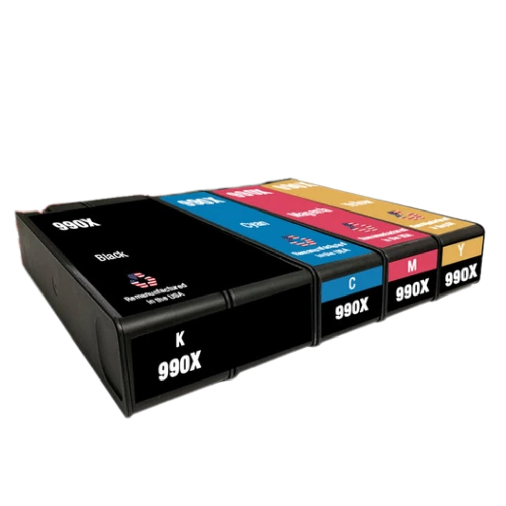 JIT Brand for HP 990X 1 Black / 3 Color Remanufactured in the USA Ink Cartridge 4-pack
