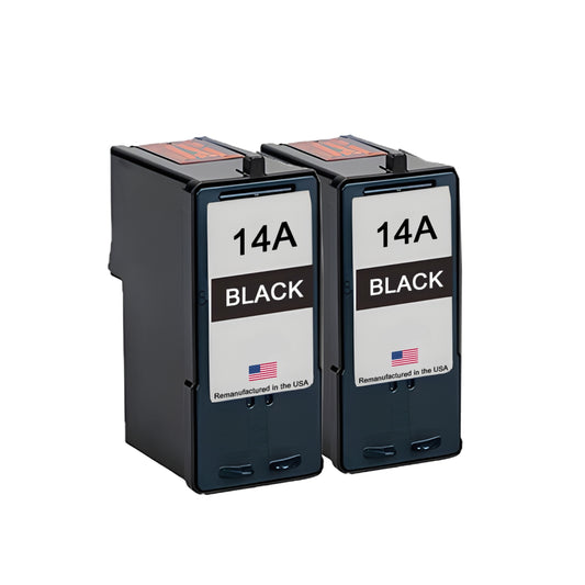 JIT Brand for Lexmark #14A Black Twin Pack Remanufactured in the USA Ink Cartridges