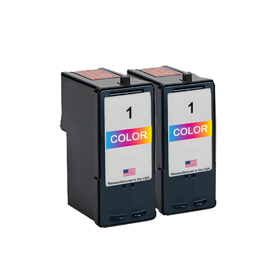JIT Brand for Lexmark #1 Color Remanufactured in the USA Ink Cartridges Twin Pack