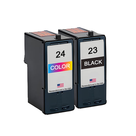 JIT Brand for Lexmark #23 Black / #24 Color Remanufactured in the USA Ink Cartridges Combo Pack