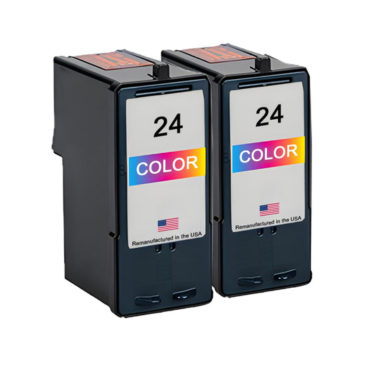 JIT Brand for Lexmark #24 Color Twin Pack Remanufactured in the USA Ink Cartridge