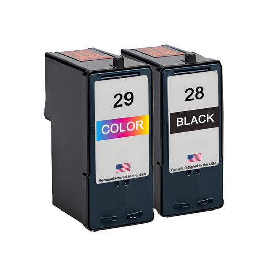 JIT Brand for Lexmark #28 Black / #29 Color Remanufactured in the USA Ink Cartridges Combo Pack