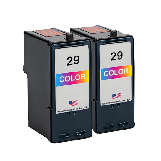 JIT Brand for Lexmark #29 Color Remanufactured in the USA Ink Cartridges Twin Pack