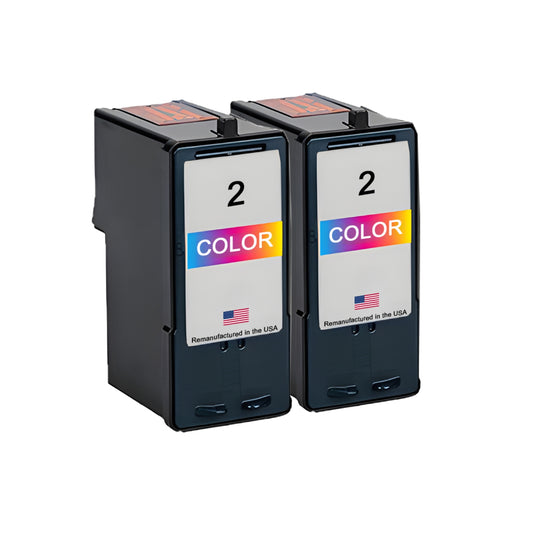 JIT Brand for Lexmark #2 2 Color Twin Pack Remanufactured in the USA Ink Cartridge