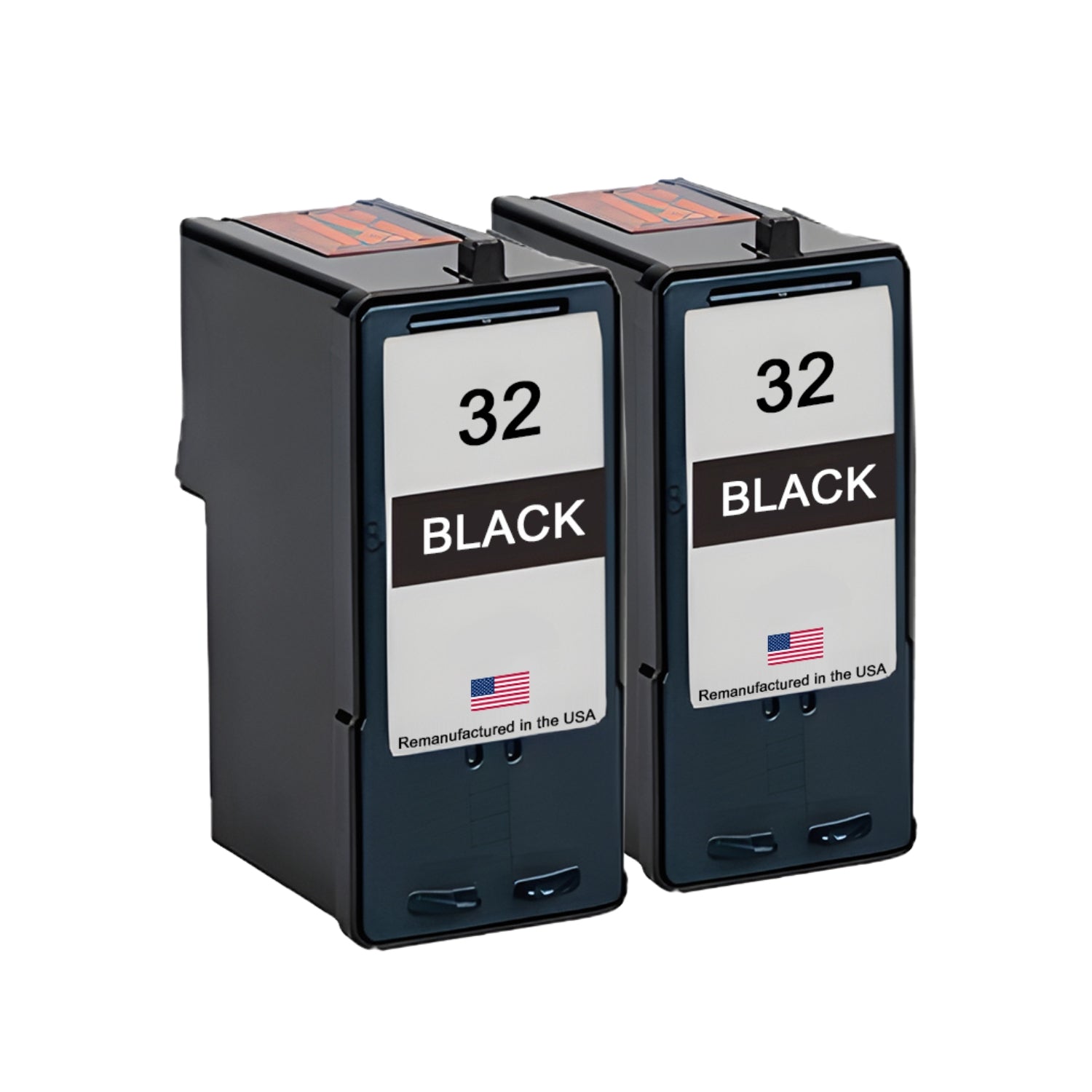JIT Brand for Lexmark #32 Black Remanufactured in the USA Ink Cartridge Twin Pack
