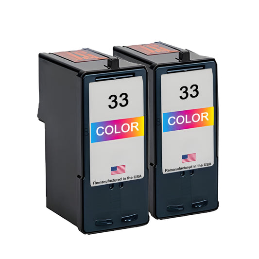 JIT Brand for Lexmark #33 Color Twin Pack Remanufactured in the USA Ink Cartridge