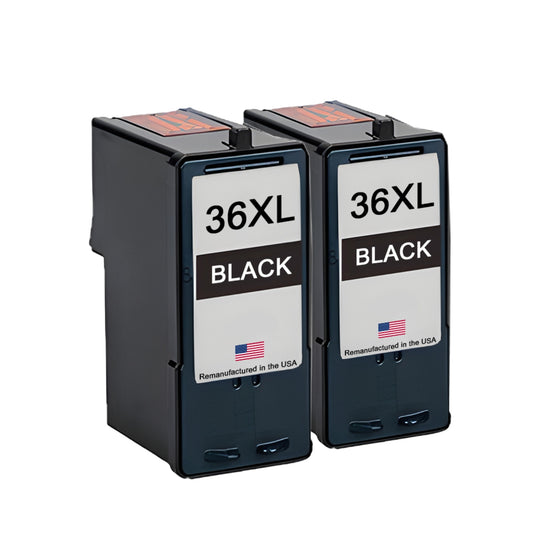 JIT Brand for Lexmark #36XL Black Remanufactured in the USA Ink Cartridges Twin Pack