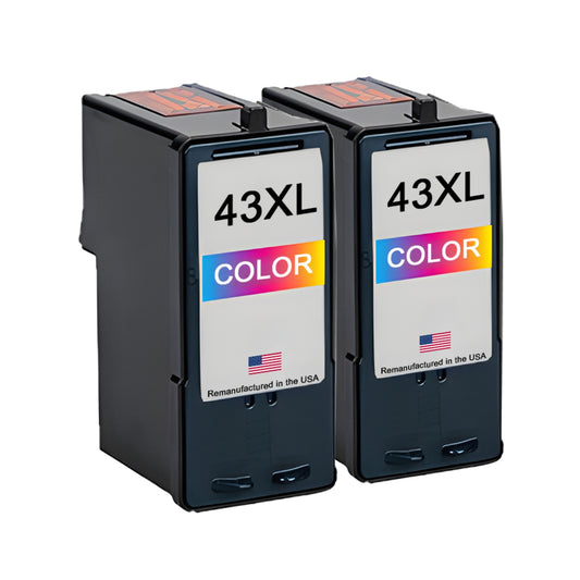 JIT Brand for Lexmark #43XL Color Twin Pack Remanufactured in the USA Ink Cartridges