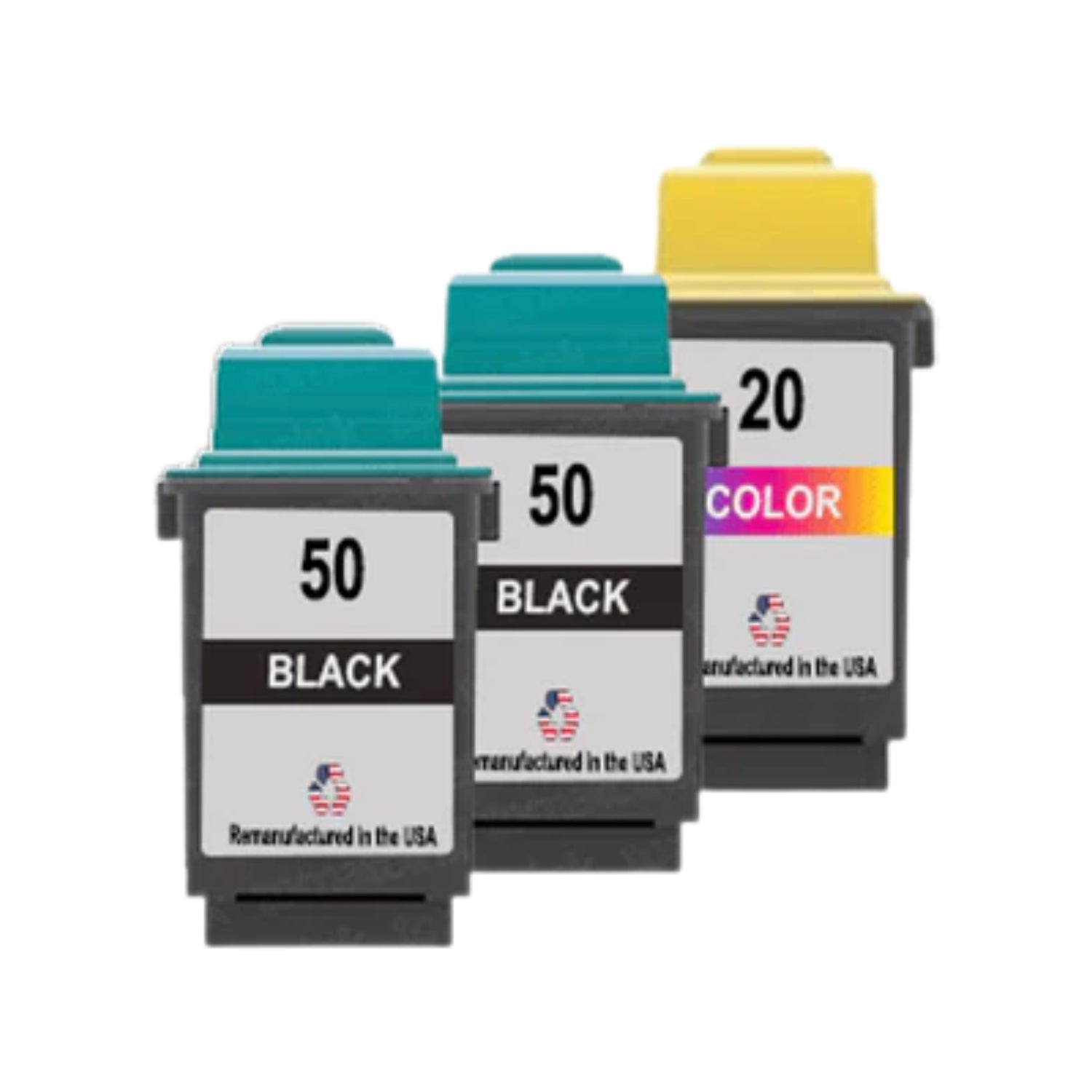 JIT Brand for Lexmark #50 2 Black / #20 1 Color Remanufactured in the USA Ink Cartridge