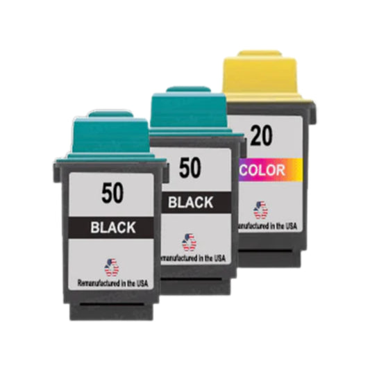 JIT Brand for Lexmark #50 2 Black / #20 1 Color Remanufactured in the USA Ink Cartridge