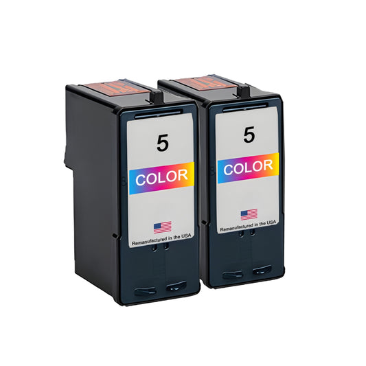 JIT Brand for Lexmark #5 Color Remanufactured in the USA Ink Cartridges Twin Pack