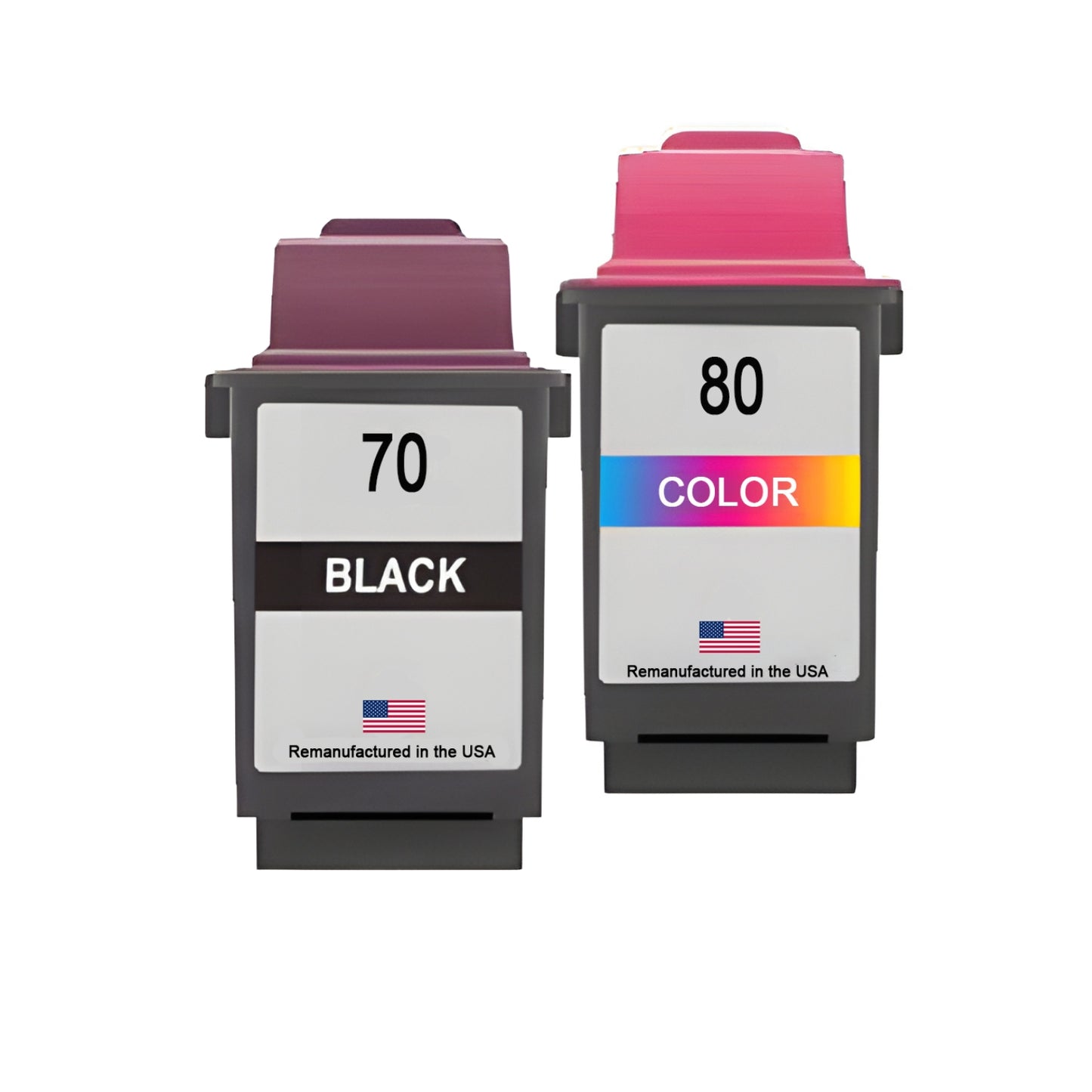 JIT Brand for Lexmark #70 Black / #80 Color Remanufactured in the USA Ink Cartridges Combo Pack