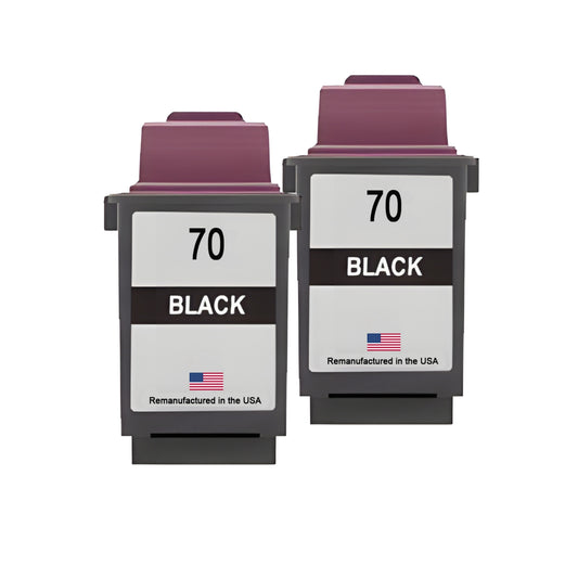 JIT Brand for Lexmark #70 Black Remanufactured in the USA Ink Cartridges Twin Pack