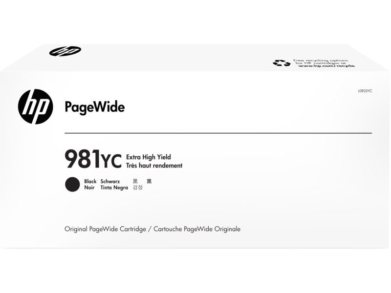 Original HP 981YC Extra High Yield Black PageWide Cartridge, L0R20YC