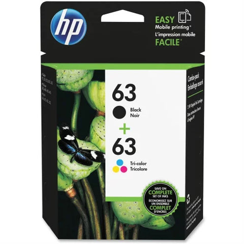 Original HP 63 Black and Tri-Color High Yield Ink Cartridge