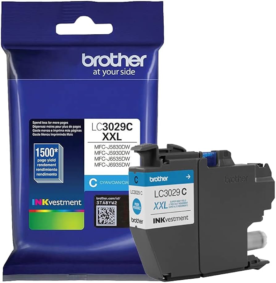 Original Brother LC3029 Extra High Yield Cyan Ink Cartridge, LC3029C