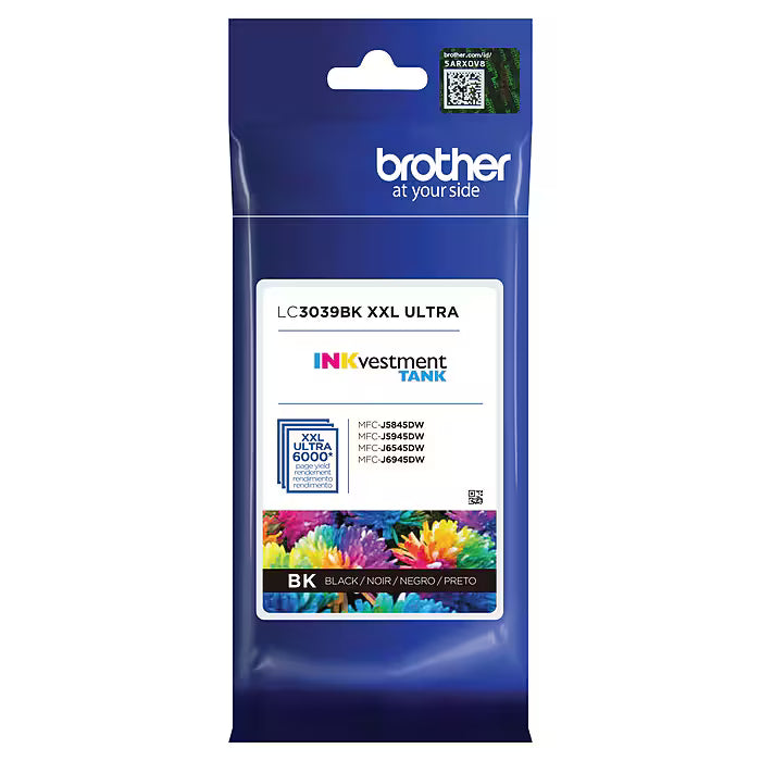 Original Brother LC3039 Extra High Yield Black/Cyan/Magenta/Yellow, LC30394PK
