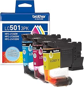 Original Brother LC501 Standard Yield Multi-Color (CMY) Ink Cartridge,3-Pack