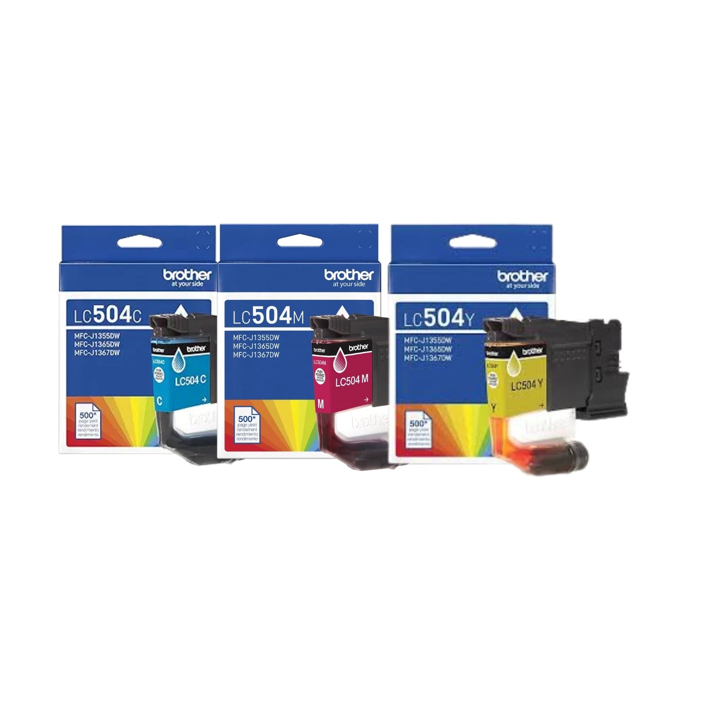 Original Brother LC504 Standard Yield Multi-Color (CMY) Ink Cartridge,3-Pack