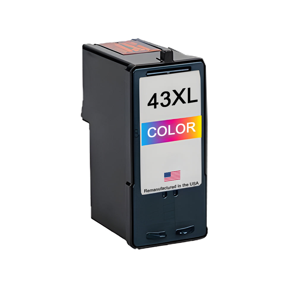 JIT Brand for Lexmark #43XL Color Remanufactured in the USA Ink Cartridges 