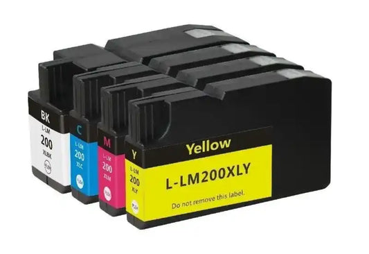 Original Lexmark 200xl High Yield Tri-Colour Ink Cartridge, 4 Pack