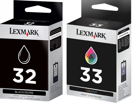 Original Lexmark  #32/#33 (18C0532) Standard  Black & Color Twin Pack ink Cartridges