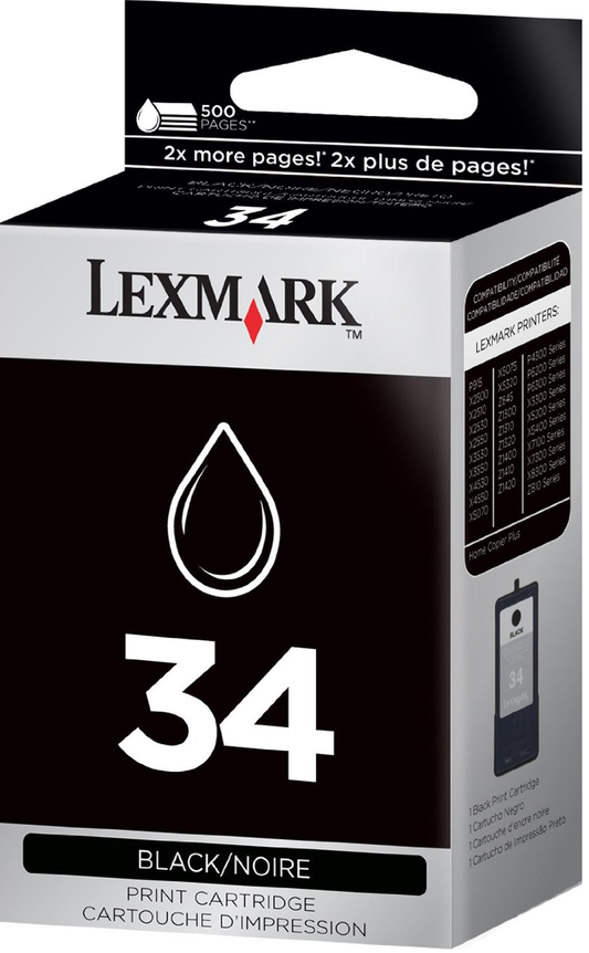 Original Lexmark #34 (18C0034) Standard Yield Black Print Cartridge