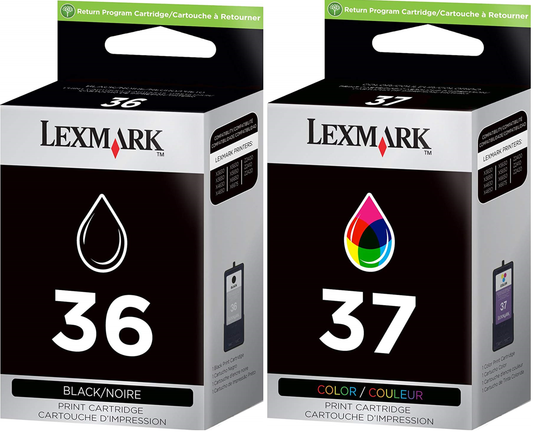 Original Lexmark 18C2229 Standard Yield 36 & 37 Ink Cartridge (Black & Color, 2-Pack)