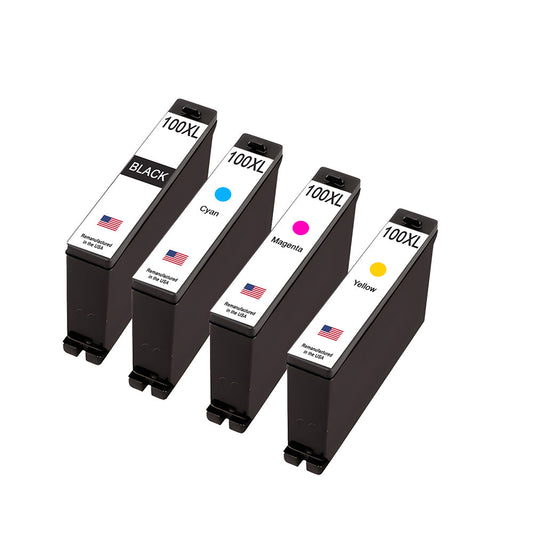 JIT Brand for Lexmark 100XL 1 Black / 3 Color Remanufactured in the USA Ink Cartridges 4-pack