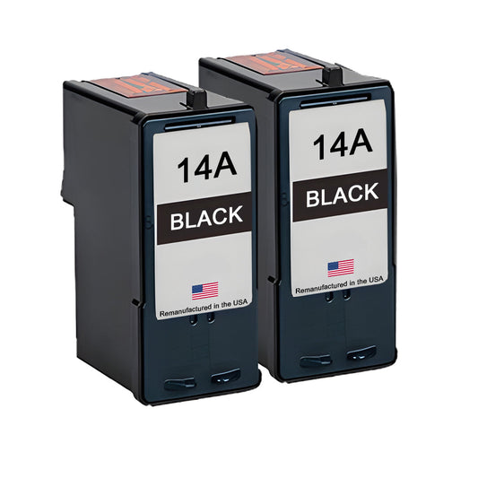 JIT Brand for Lexmark #14A Black Twin Pack Remanufactured in the USA Ink Cartridge