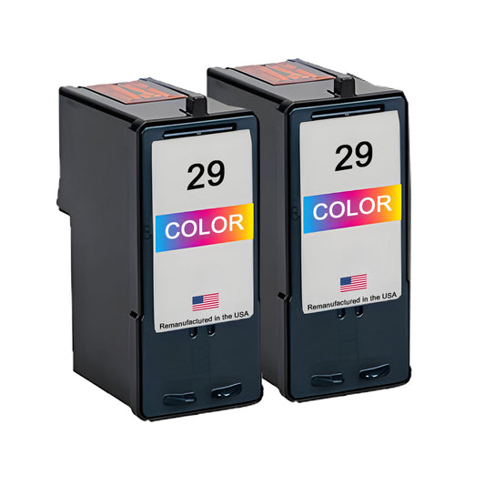 JIT Brand for Lexmark #29 Color Remanufactured in the USA Ink Cartridges Twin Pack
