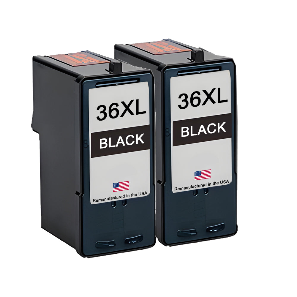 JIT Brand for Lexmark #36XL Black Remanufactured in the USA Ink Cartridges Twin Pack