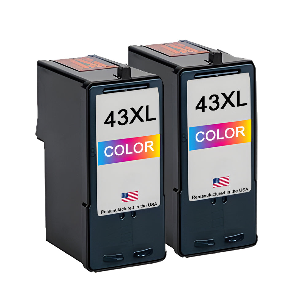 JIT Brand for Lexmark #43XL Color Twin Pack Remanufactured in the USA Ink Cartridges