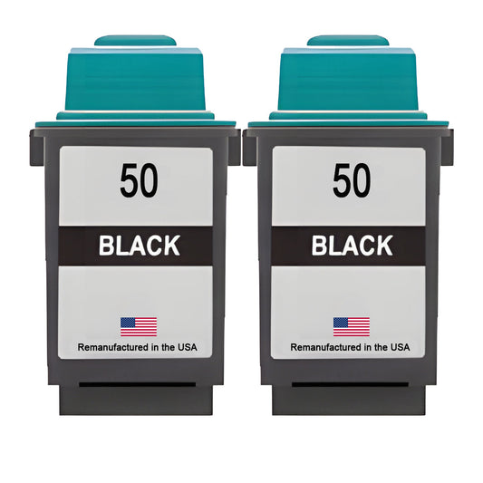 JIT Brand for  Lexmark #50 Black Twin Pack Remanufactured in the USA Ink Cartridges