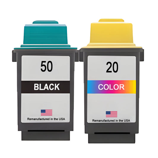 JIT Brand for Lexmark #50 Black / #20 Color Combo Pack Remanufactured in the USA Ink Cartridges