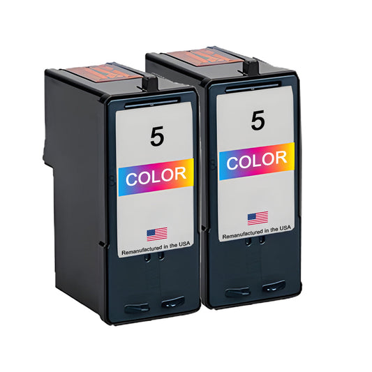 JIT Brand for Lexmark #5 Color Remanufactured in the USA Ink Cartridges Twin Pack