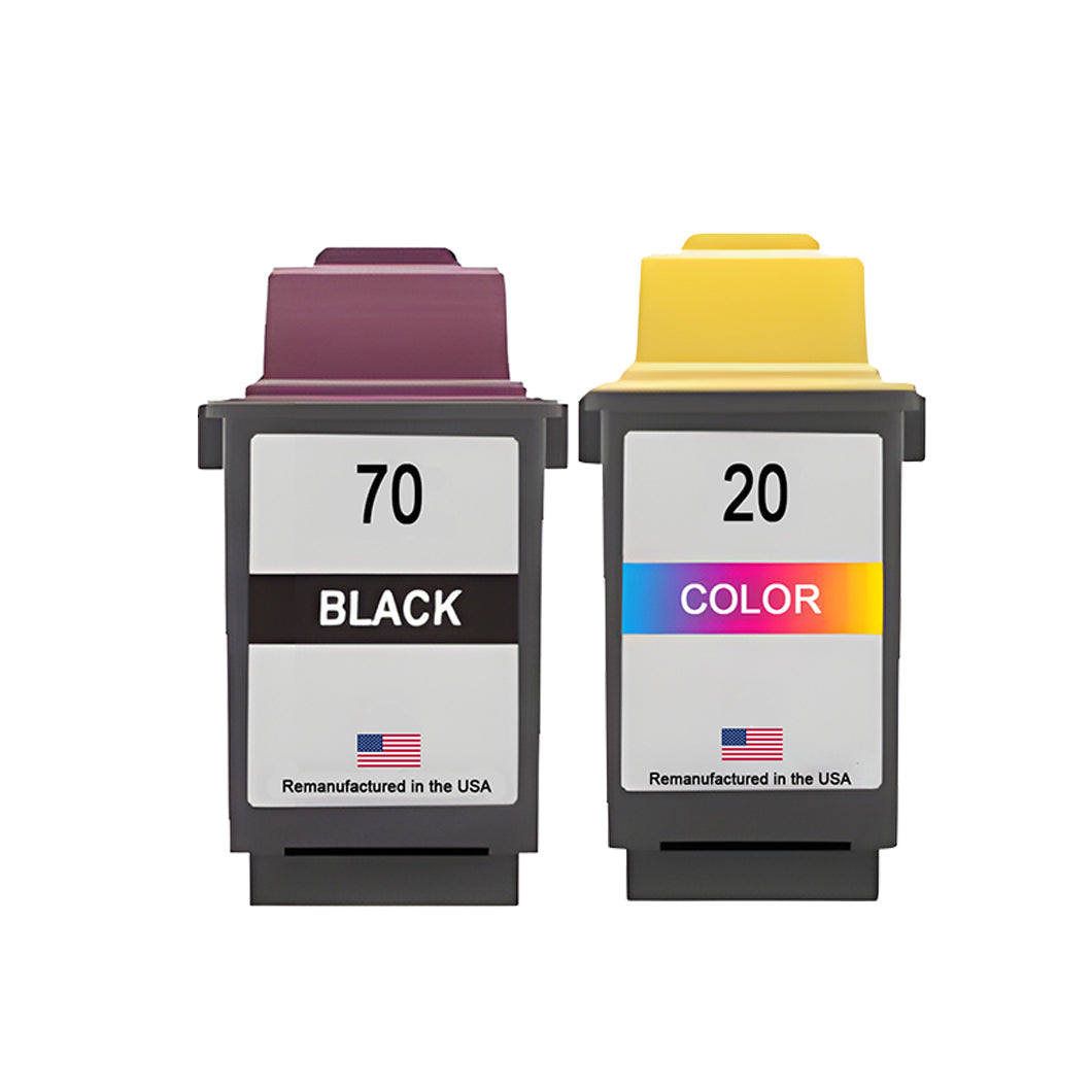 JIT Brand for Lexmark #70 Black / #20 Color Remanufactured in the USA Ink Cartridges Combo Pack