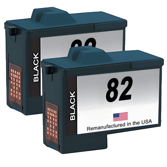 JIT Brand for Lexmark #82 Black Twin Pack Remanufactured in the USA Ink Cartridge