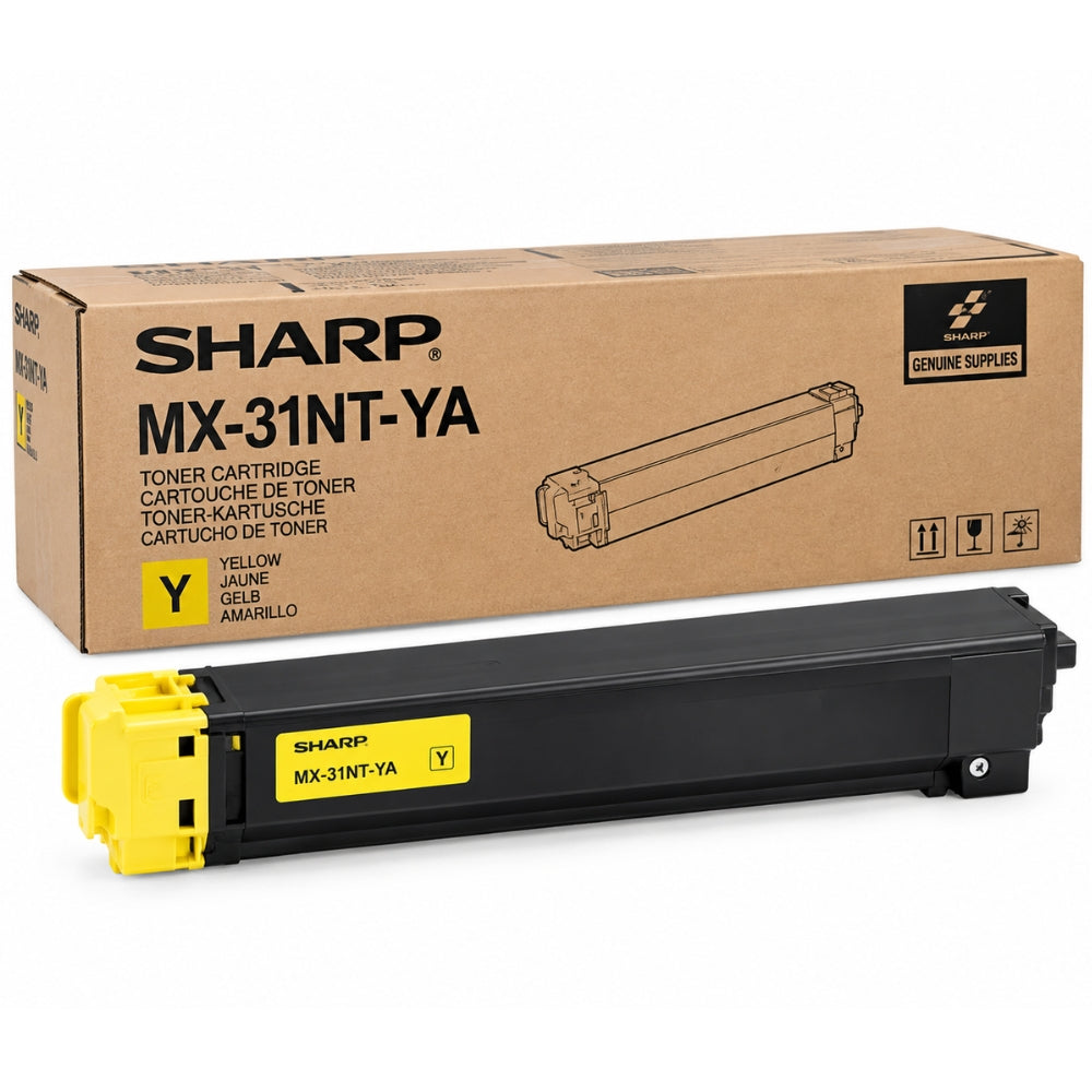 Original Sharp MX-31NT-YA Standard Yield  Yellow Toner Cartridge, MX31NTYA