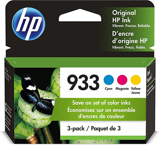 Original HP 933 Standard Yield Cyan, Magenta, Yellow Ink Cartridges (3-pack)