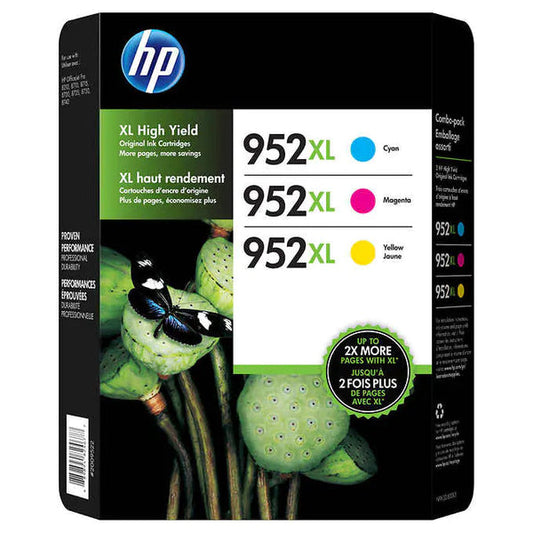 Original HP 952XL High Yield Cyan, Magenta, Yellow Ink Cartridge