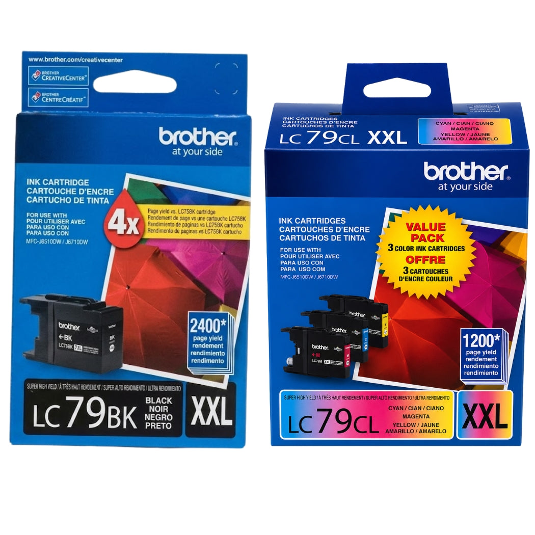 Original Brother LC79 Black, Cyan, Magenta, Yellow Ink Cartridges
