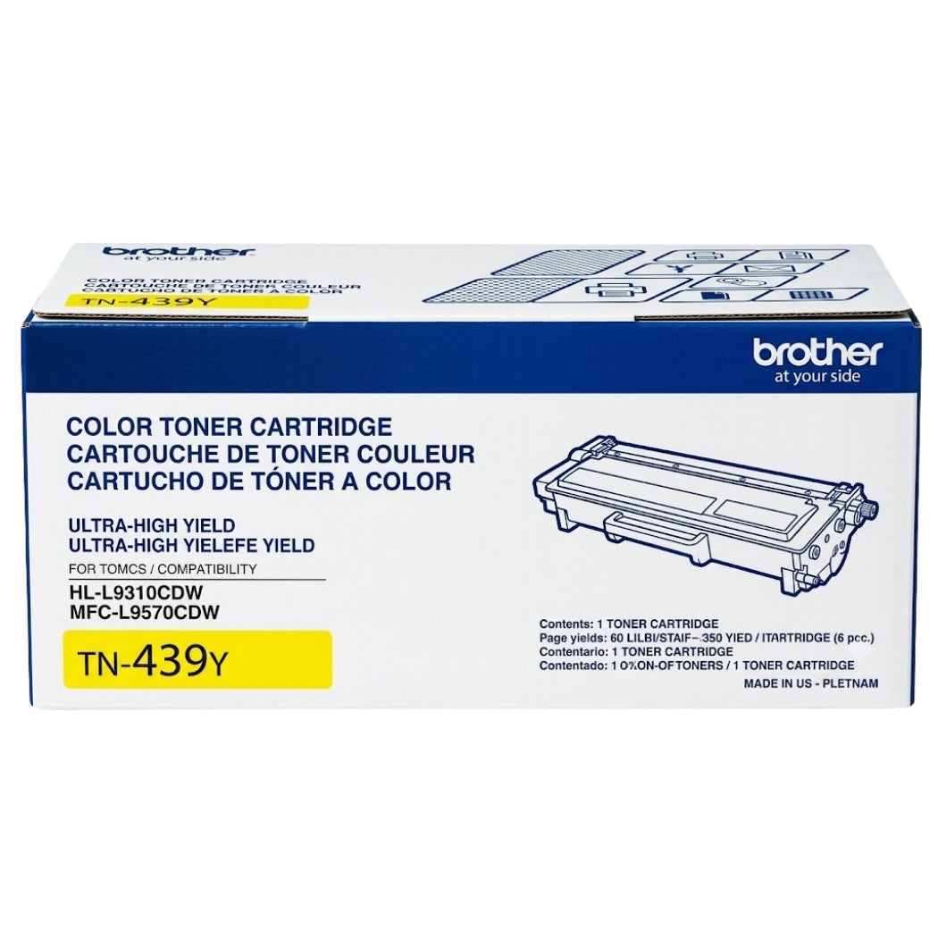 Original Brother TN-439 Extra High Yield Yellow Toner Cartridge, TN439Y