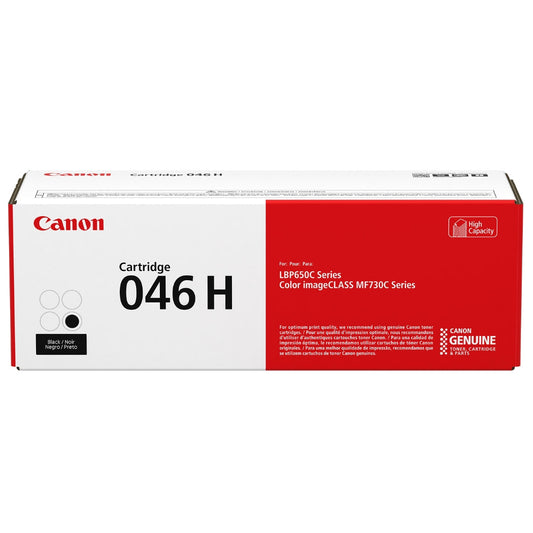 Original Canon 046H High Yield Black Toner Cartridge, 1254C001