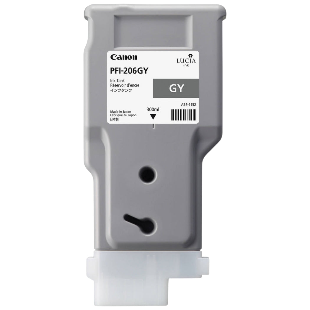 Original Canon PFI-206 300mL Gray Ink Cartridge