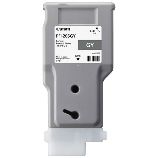 Original Canon PFI-206 300mL Gray Ink Cartridge
