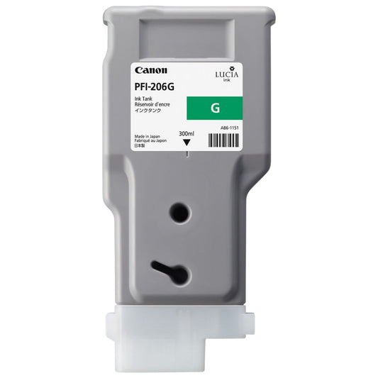 Original Canon PFI-206 300mL Green Ink Cartridge